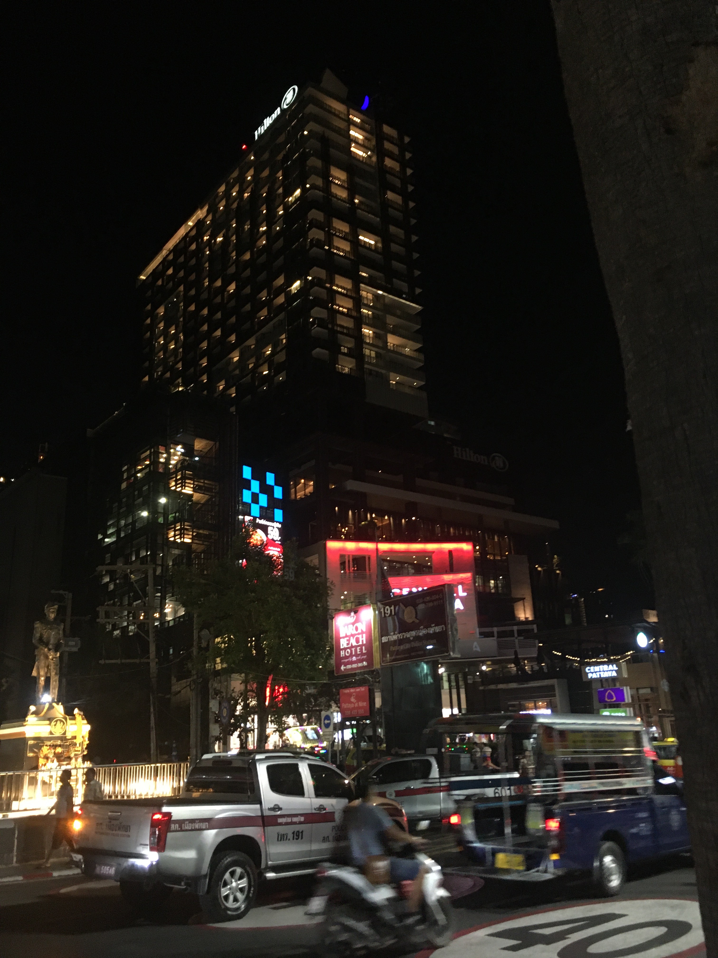 Pattaya Beach Road scene Horizon Bar from beach