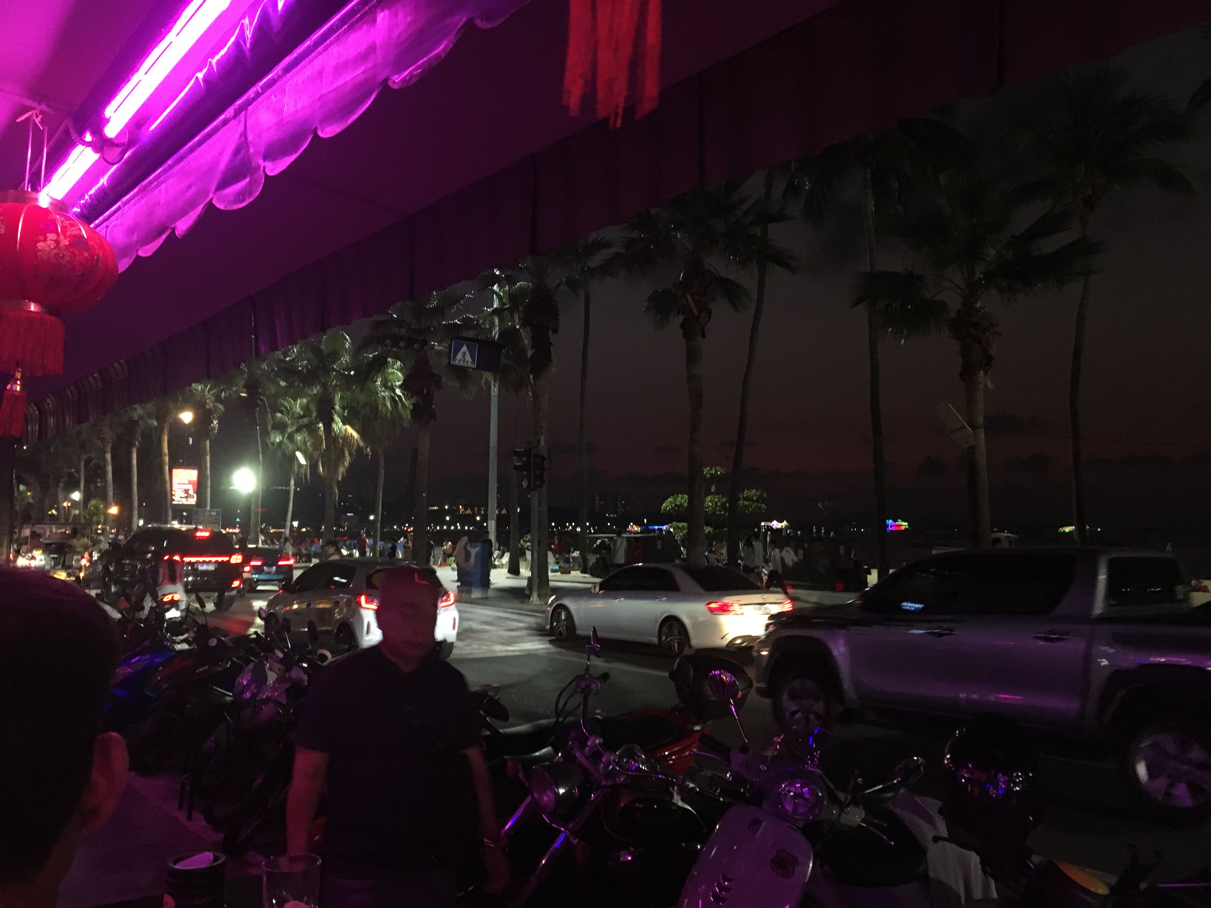Busy scene from Pattaya Beach Road bar