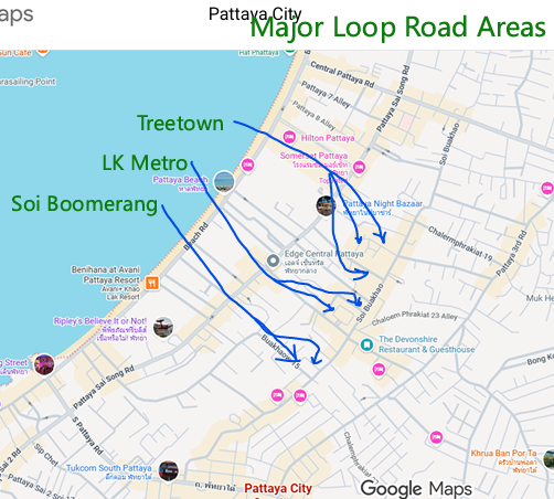 Central Pattaya Major Loop Roads