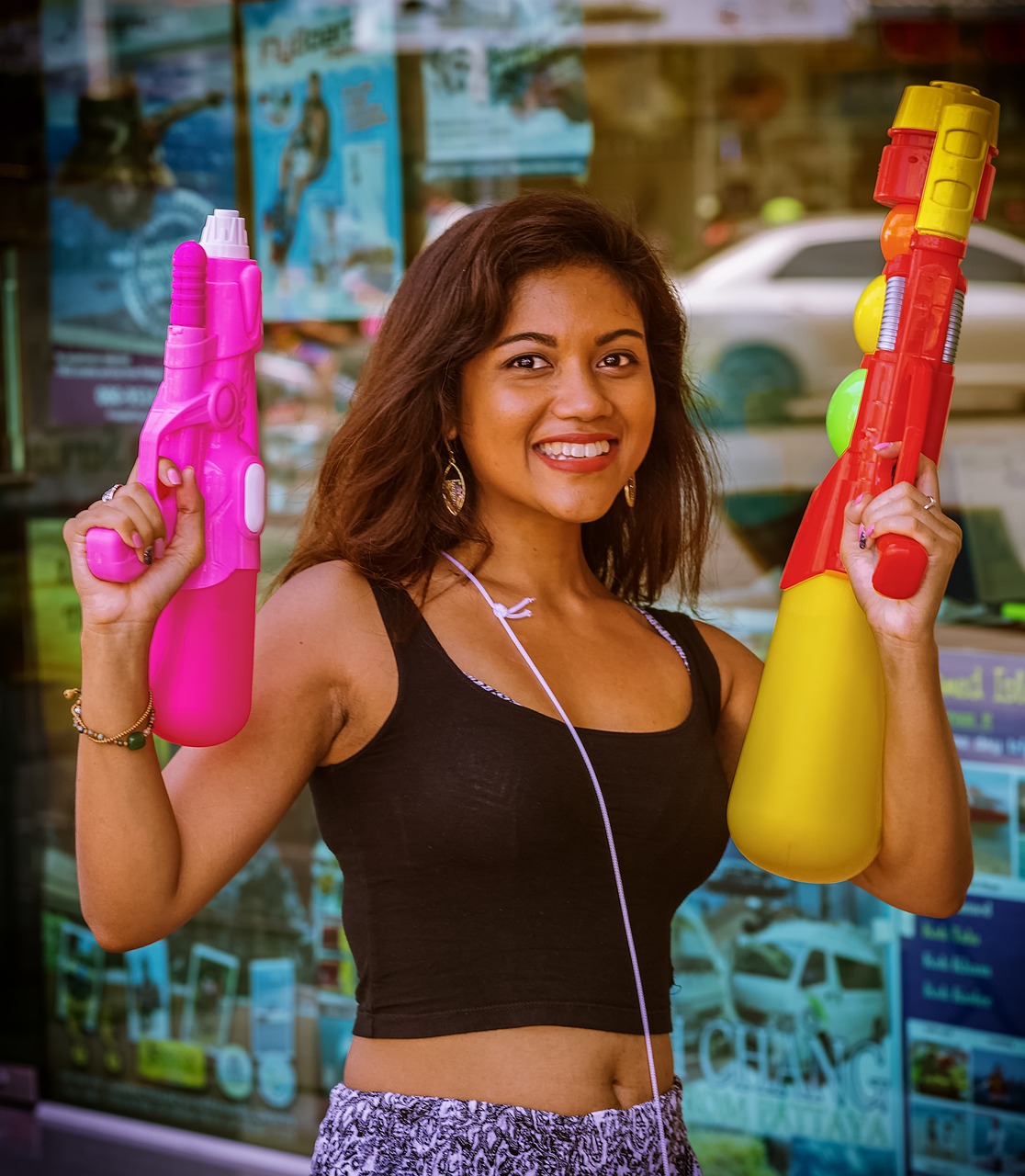 lady with water gun